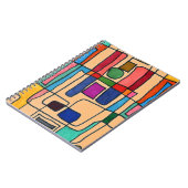 円アクセントカッコいい付き熱ストライプ角および長方形の文字 ノートブック (左側)