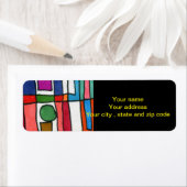 円アクセントカッコいい付き熱ストライプ角および長方形の文字 ラベル (インサイチュ)