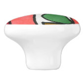 円アクセントクール付き熱ストライプ色と四角形の セラミックノブ (側面)