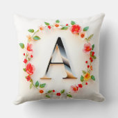 円エレガントで飾られた手紙A クッション (裏面)