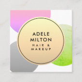 円エレガントカラフル美しい スクエア名刺 (正面)