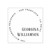 円エレガントタイポグラフィ名差出人住所 ラバースタンプ (インプリント)