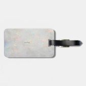 円エレガントモダン金ゴールド、白オパール ラゲッジタグ (裏面横)