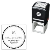 円エレガントモノグラム名と住所 セルフインキングスタンプ (インサイチュ)