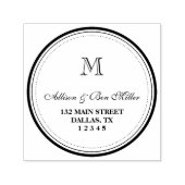 円エレガントモノグラム名と住所 セルフインキングスタンプ (デザイン)