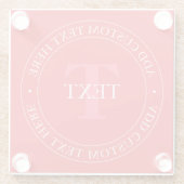 円エレガント形文字テンプレート編集可能な赤い白 ガラスコースター (裏面)