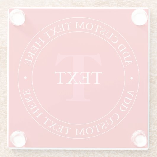 円エレガント形文字テンプレート編集可能な赤い白 ガラスコースター (裏面)