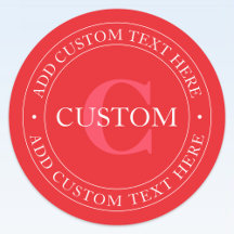 円エレガント形文字テンプレート編集可能な赤い白