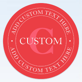 円エレガント形文字テンプレート編集可能な赤い白 ラベル