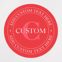 円エレガント形文字テンプレート編集可能な赤い白