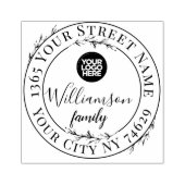 円エレガント文字スクリプト差出人住所ロゴ ラバースタンプ (インプリント)