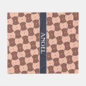 円オレンジ色の白パタミニマルーン フリースブランケット (正面(横))