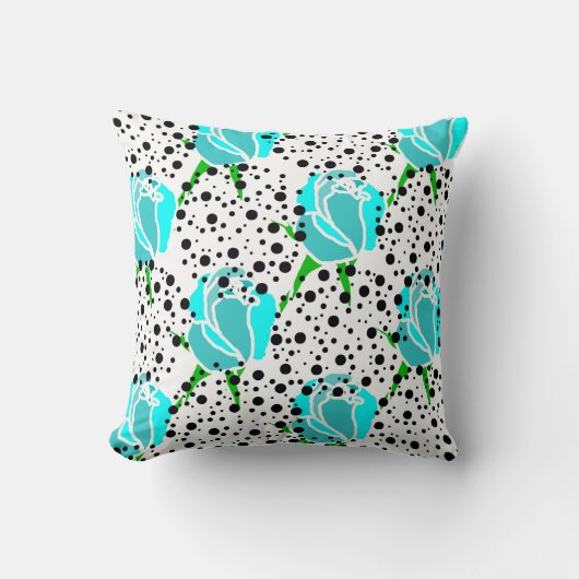 円カッコいい付き点々のあるバラ クッション (正面)