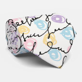 円カラフルと手書き文字 ネクタイ (ロール)