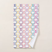 円カラフルを開く バスタオルセット (ハンドタオル)