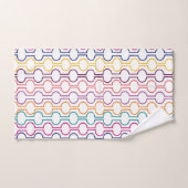 円カラフルを開く バスタオルセット (ハンドタオル)