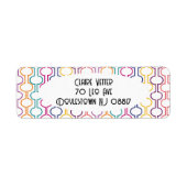 円カラフルを開く ラベル (正面)