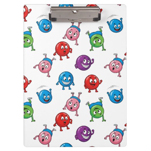 円カラフルキャラクター クリップボード (正面)