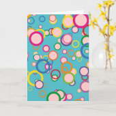 円カラフルグリーティングカード カード (黄色い花)