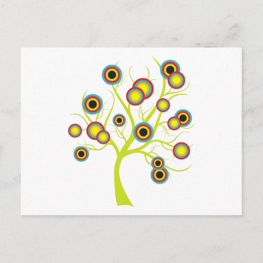 円カラフルツリー ポストカード (正面)