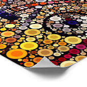 円カラフルモザイクサウスウエスタンクロスデザイン ポスター (角)