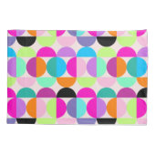 円カラフル中世紀幾何モダン図形 枕カバー (裏面)