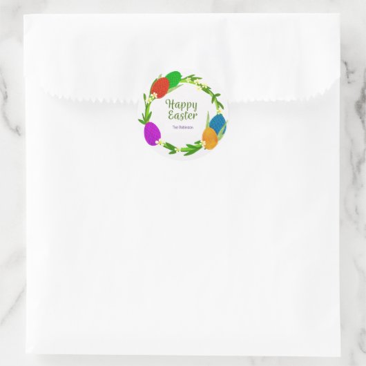 円カラフル付き卵離れ、ハッピーイースター ラウンドシール (バッグ)