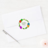 円カラフル付き卵離れ、ハッピーイースター ラウンドシール (封筒)