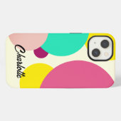 円カラフル名前をカスタムする iPhoneケース (裏面横)