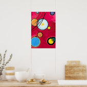 円カラフル幾何抽象芸術絵を描 ポスター (キッチン)