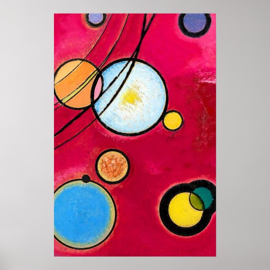 円カラフル幾何抽象芸術絵を描 ポスター (正面)