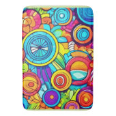 円カラフル抽象芸術アート バスマット (正面縦)