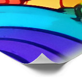 円カラフル抽象芸術アート ポスター (角)