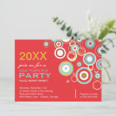 円カラフル新年パーティの招待状 招待状 (スタンド正面)