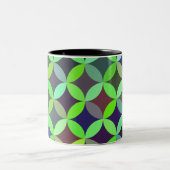 円カラフル星キルトパターン ツートーンマグカップ (中央)