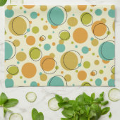 円カラフル点ミッドセンチュリーパタモダンーン キッチンタオル (折り畳み)