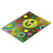 円カラフル点リングや輪パーソナライズされた緑 ノートブック (左側)