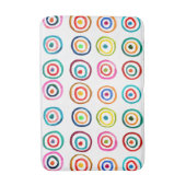 円カラフル白シンプル虹スカンジ バスマット (正面縦)