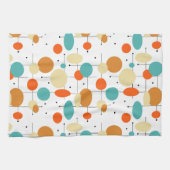 円カラフル線の中世紀パタモダンーン キッチンタオル (横)