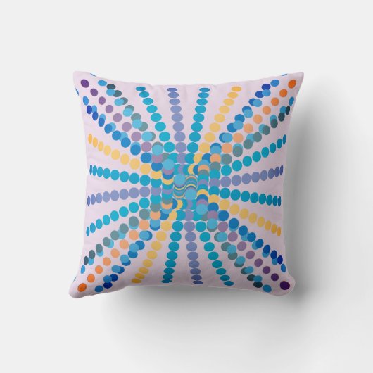 円カラフル線 クッション (裏面)