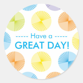 円カラフル線 ラウンドシール