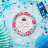 円カラフル花フレームクラス2017 ペーパープレート (パーティー)