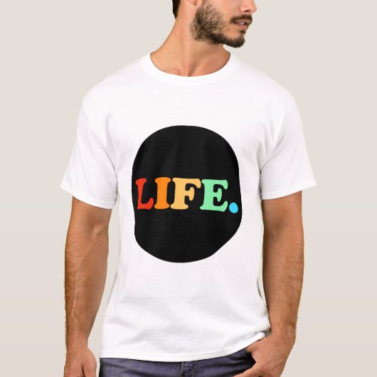 円カラフル黒丸の生活 Tシャツ (正面)