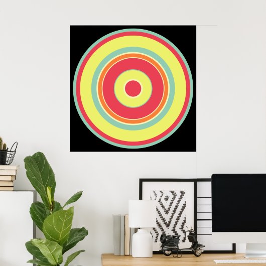 円カラフル01 ポスター (ホームオフィス)