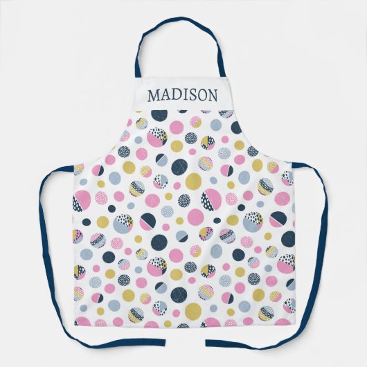 円カラフル エプロン (正面)