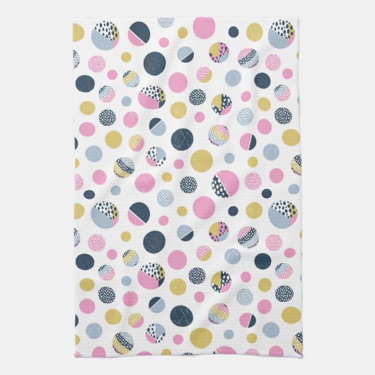 円カラフル キッチンタオル (縦)