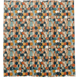 円カラフル シャワーカーテン