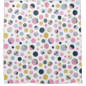 円カラフル シャワーカーテン (正面)