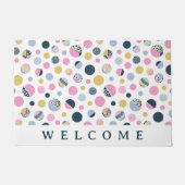 円カラフル ドアマット (正面)