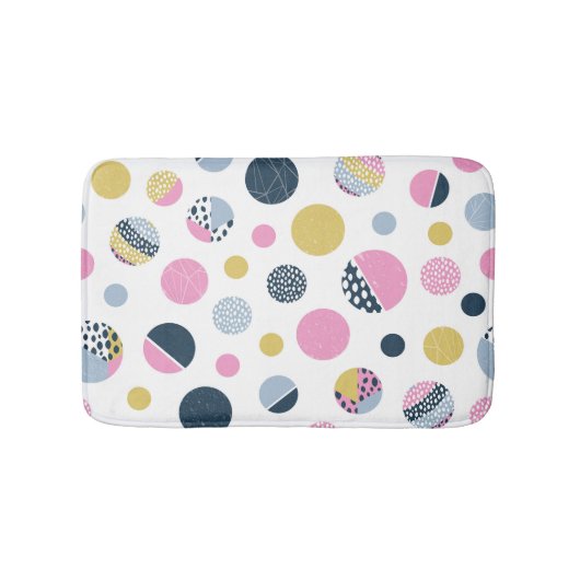 円カラフル バスマット (正面)